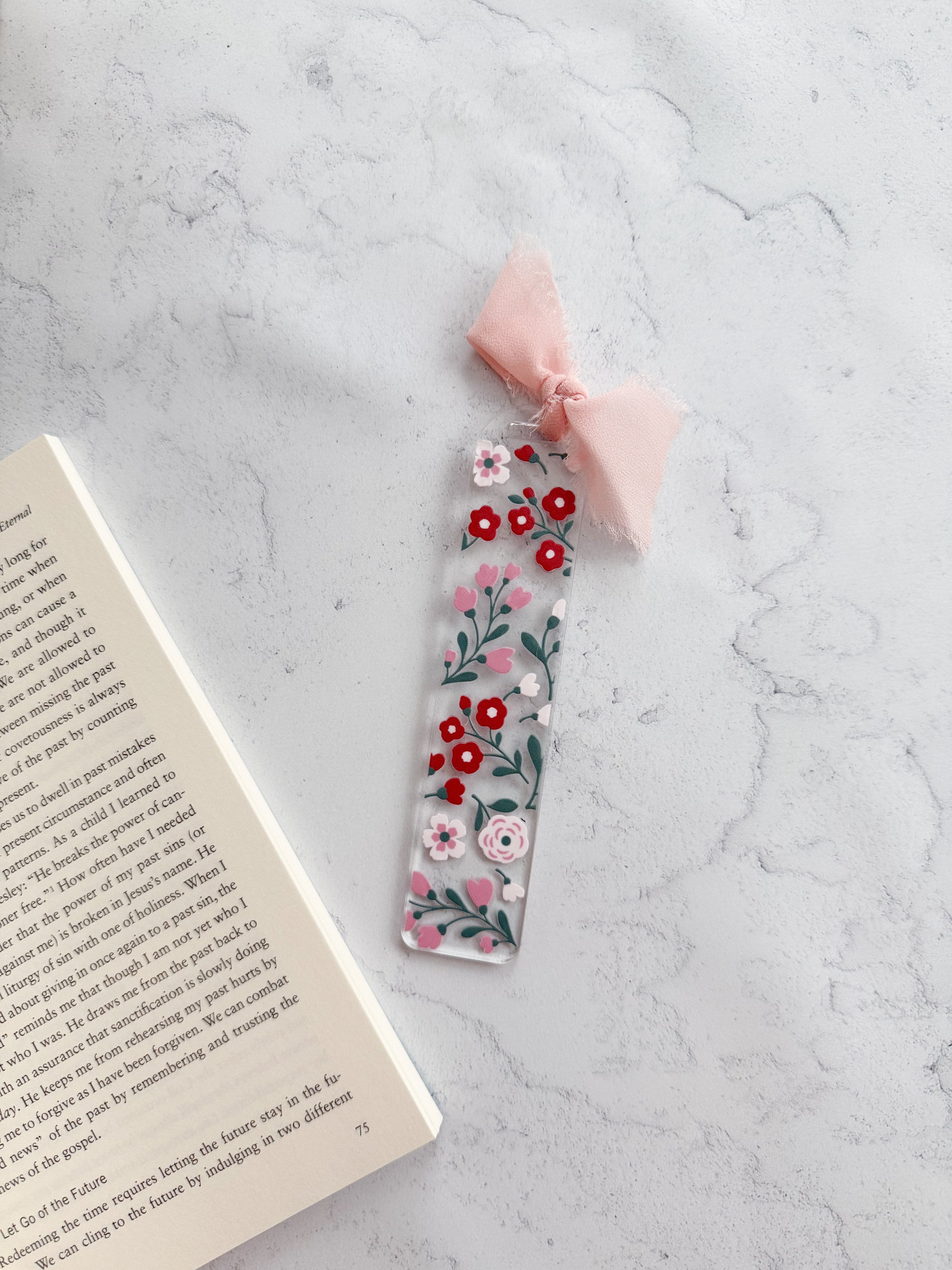 Floral Acrylic Bookmark