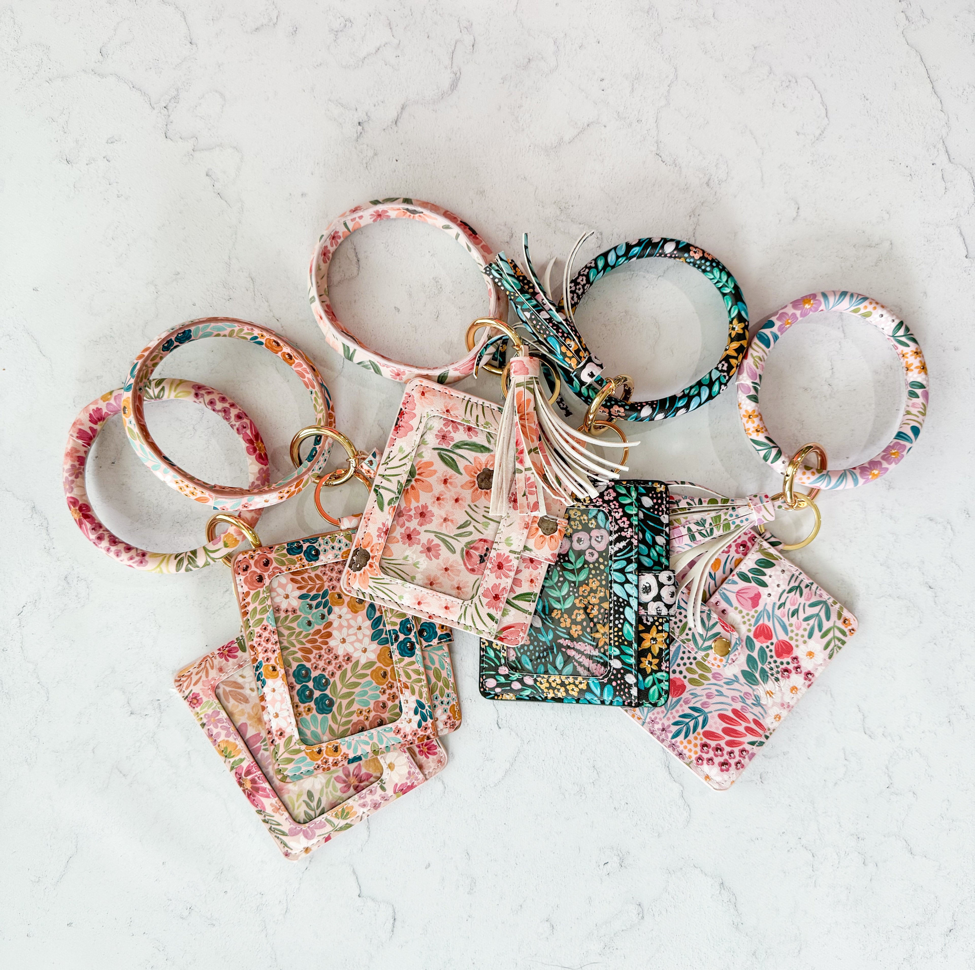 Wristlet Wallet + Keychain | Primrose Petals