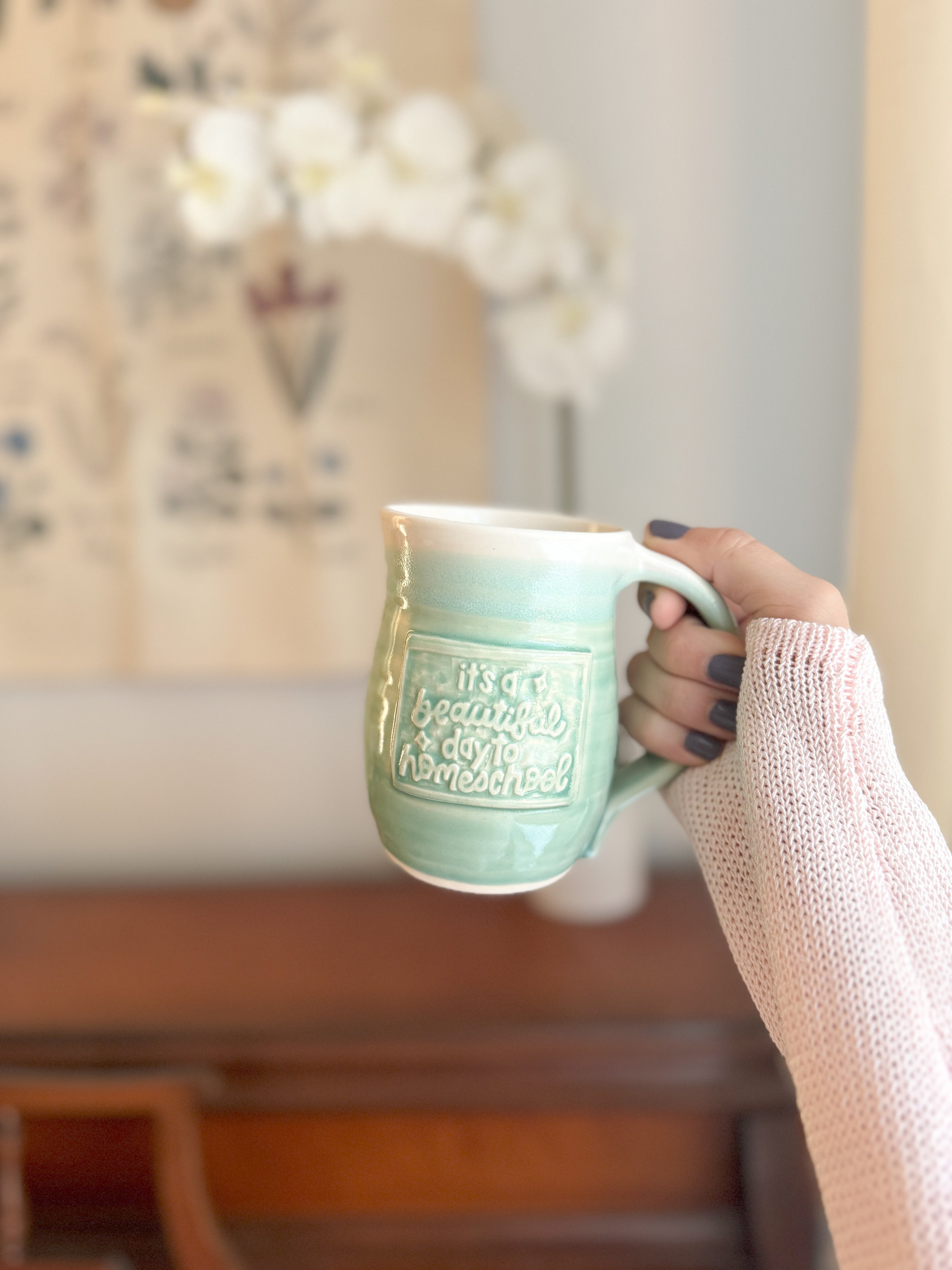Beautiful Day | Teal 15oz Handmade Mug