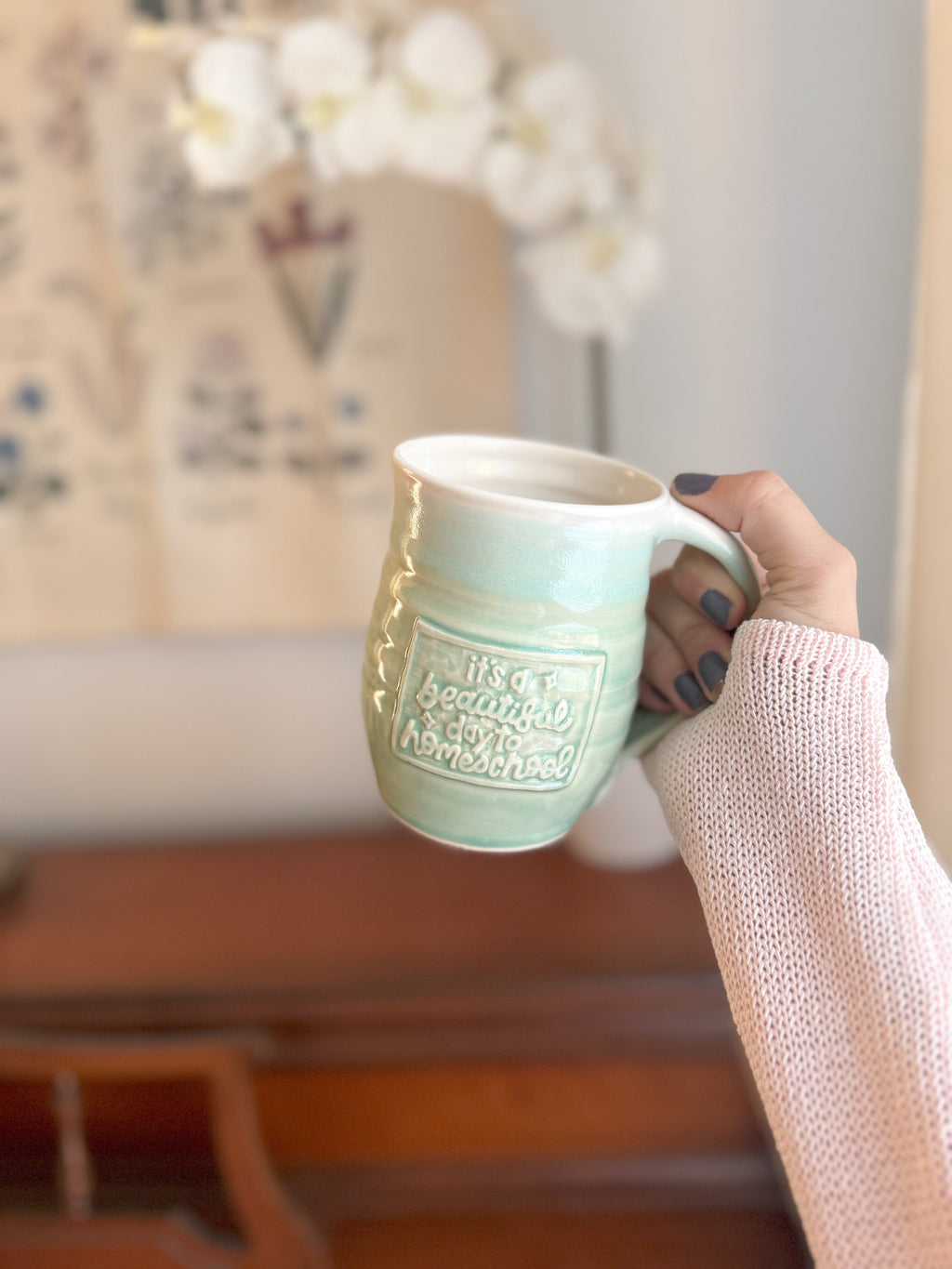Beautiful Day | Teal 15oz Handmade Mug