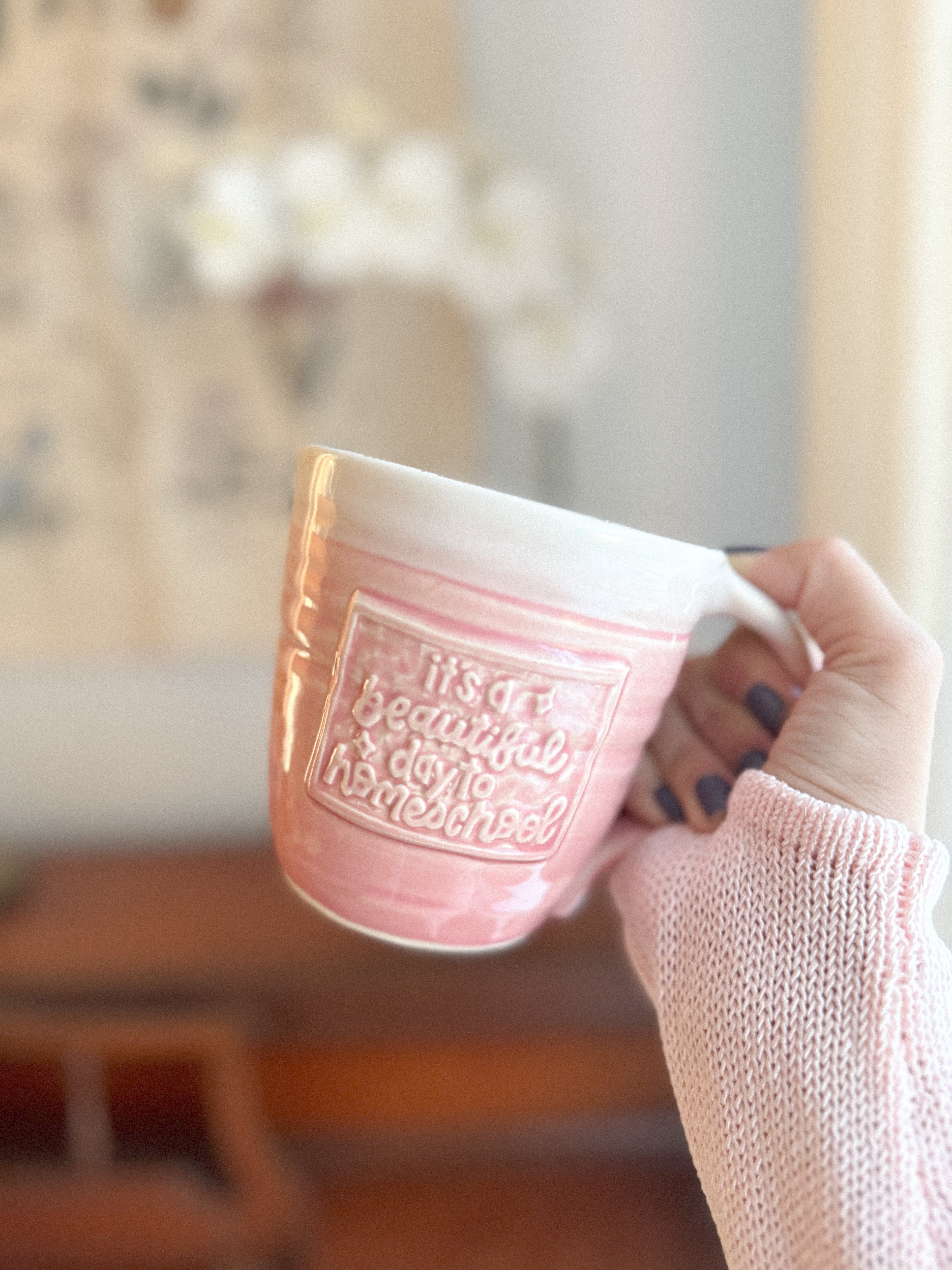 Beautiful Day | Pink 16oz Handmade Mug