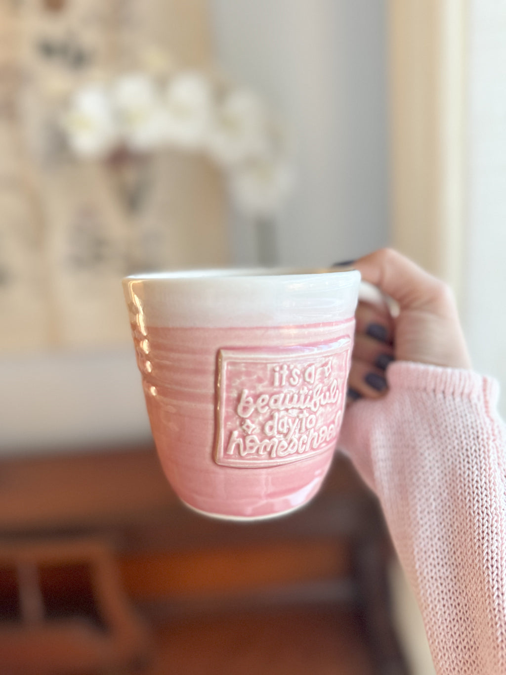 Beautiful Day | Pink 16oz Handmade Mug