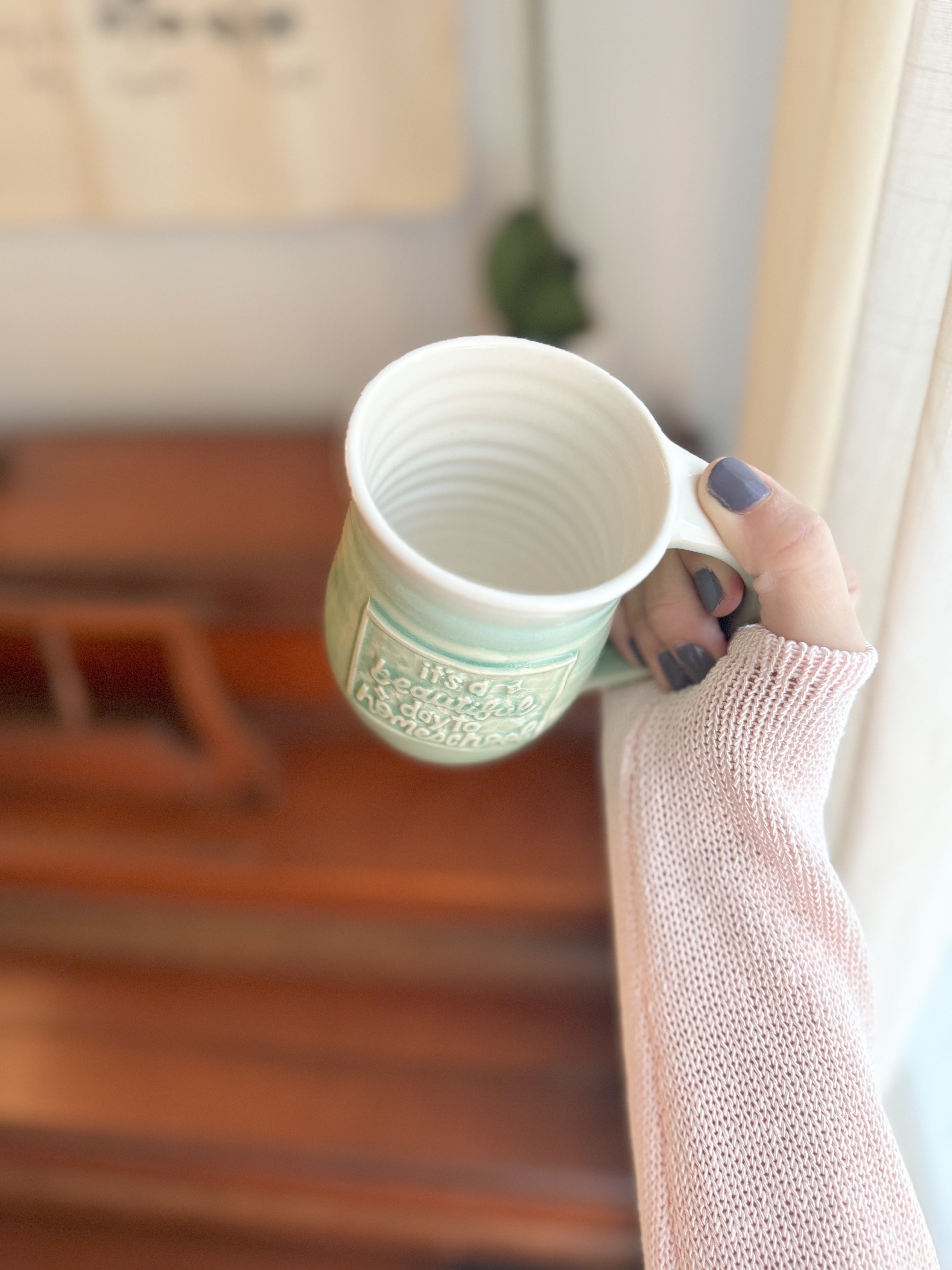 Beautiful Day | Teal 15oz Handmade Mug