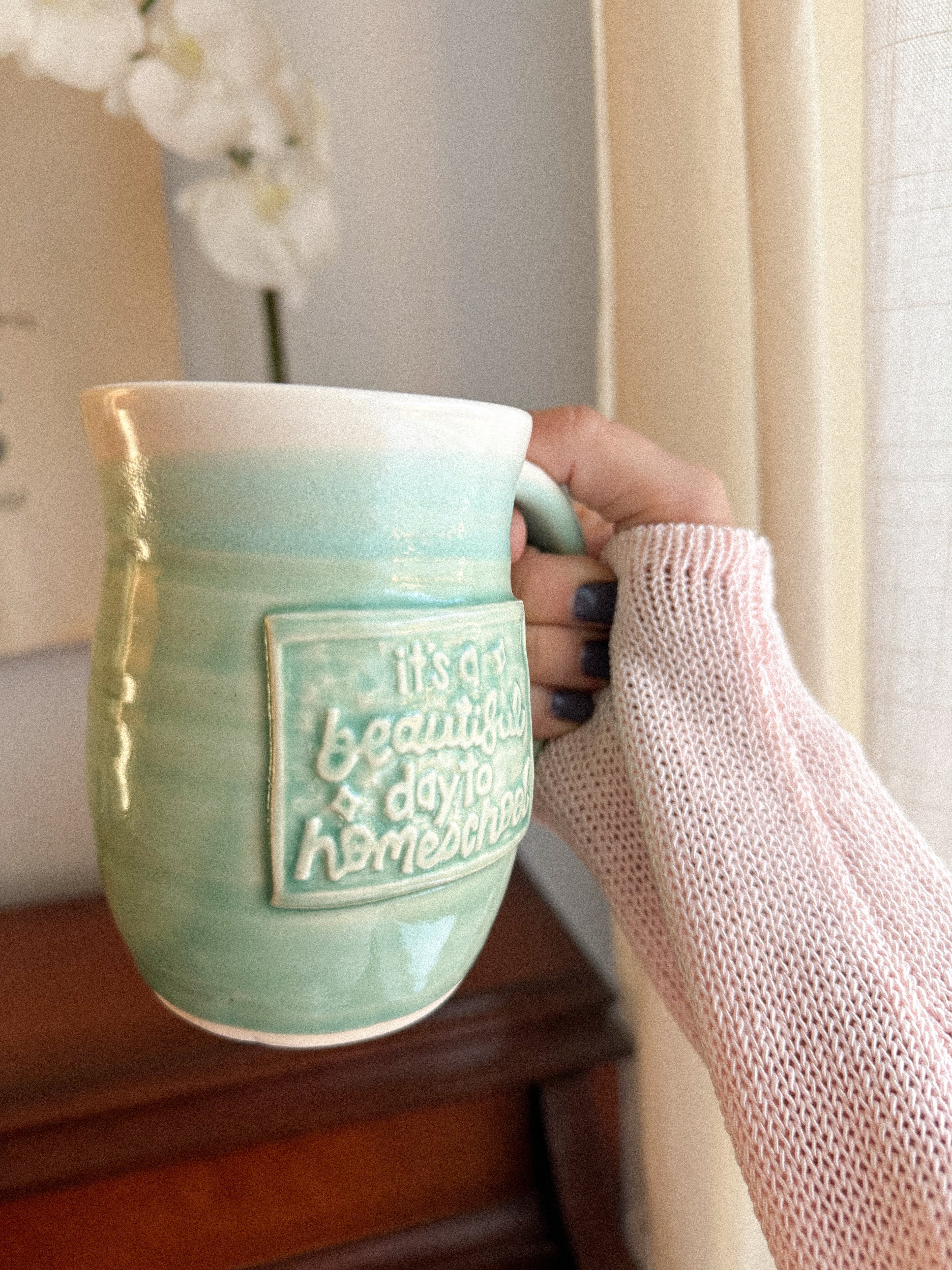 Beautiful Day | Teal 15oz Handmade Mug