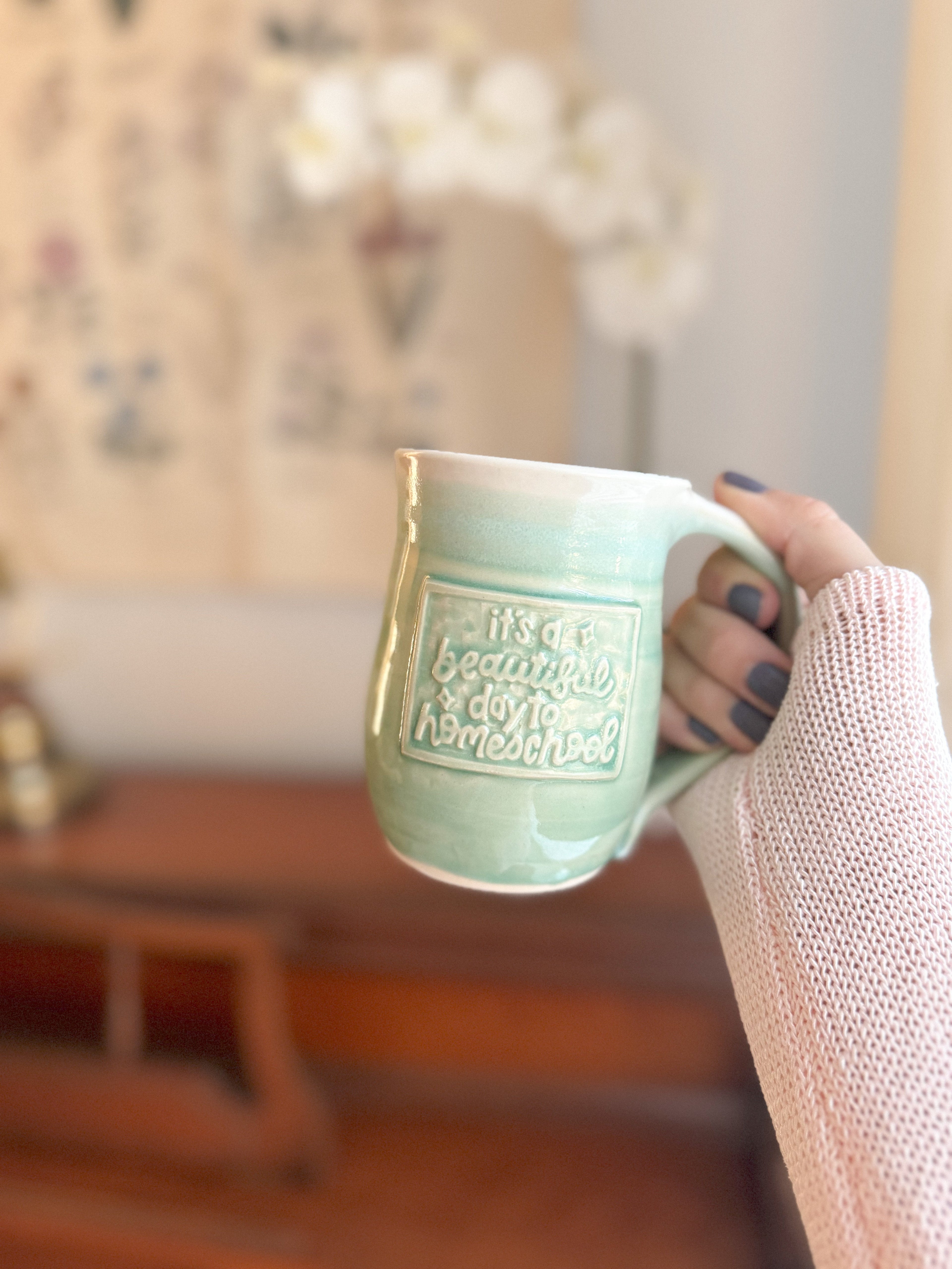 Beautiful Day | Teal 15oz Handmade Mug