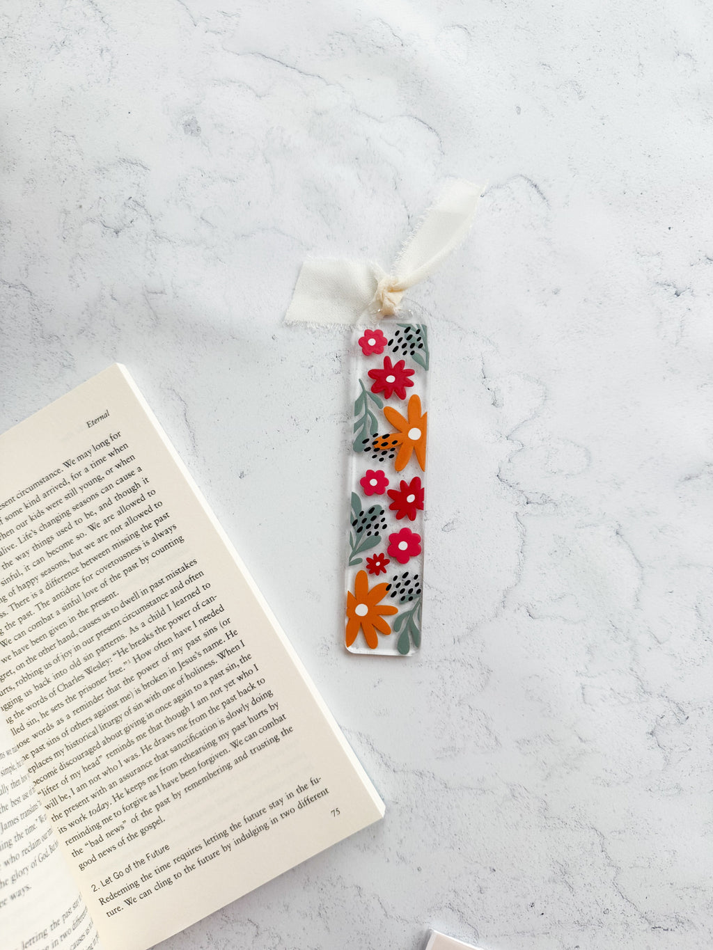 Boho Flower Acrylic Bookmark